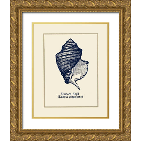 Unicorn Shell Gold Ornate Wood Framed Art Print with Double Matting by Gorham, Gregory