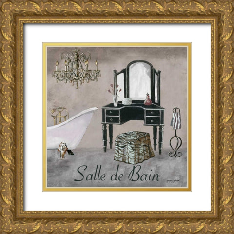 Salle de Bain Gold Ornate Wood Framed Art Print with Double Matting by Gorham, Gregory