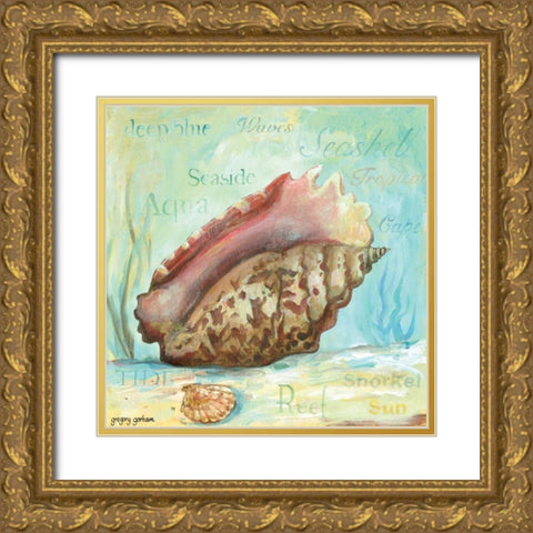Marine Life Motif V Gold Ornate Wood Framed Art Print with Double Matting by Gorham, Gregory