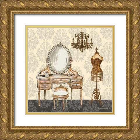 French Bath Motif I Gold Ornate Wood Framed Art Print with Double Matting by Gorham, Gregory