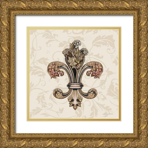 Fleur de Lis Motif I Gold Ornate Wood Framed Art Print with Double Matting by Gorham, Gregory