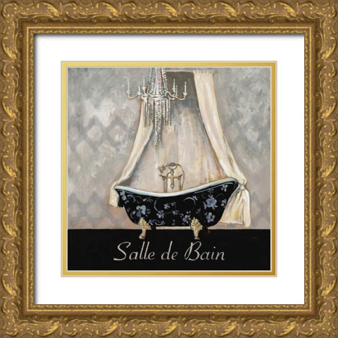Ikat Bath I Gold Ornate Wood Framed Art Print with Double Matting by Gorham, Gregory