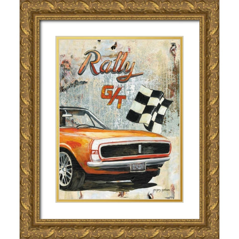 Rally Car Gold Ornate Wood Framed Art Print with Double Matting by Gorham, Gregory
