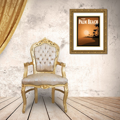 Palm Beach Gold Ornate Wood Framed Art Print with Double Matting by Giacopelli, Jason