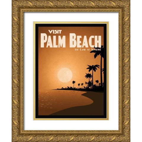 Palm Beach Gold Ornate Wood Framed Art Print with Double Matting by Giacopelli, Jason