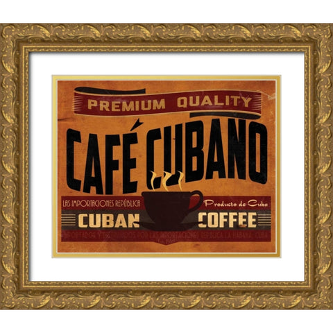 Cuban Coffee Gold Ornate Wood Framed Art Print with Double Matting by Giacopelli, Jason