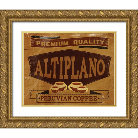 Peruvian Coffee Gold Ornate Wood Framed Art Print with Double Matting by Giacopelli, Jason