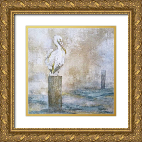 Coastal Birds I Gold Ornate Wood Framed Art Print with Double Matting by Giltner, Paula