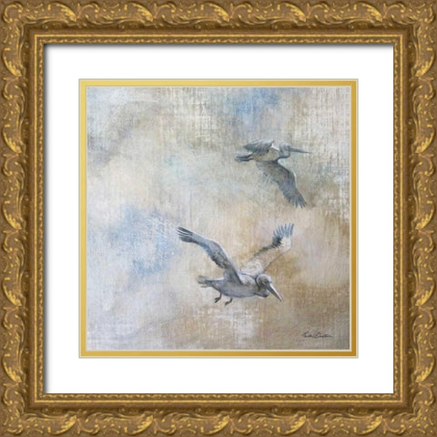 Coastal Birds II Gold Ornate Wood Framed Art Print with Double Matting by Giltner, Paula