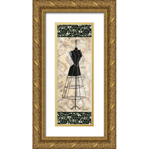 Dress Form Panel I Gold Ornate Wood Framed Art Print with Double Matting by Guinn, Katie