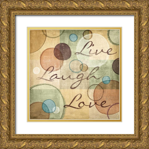 Live Laugh Love Gold Ornate Wood Framed Art Print with Double Matting by Harbick, N