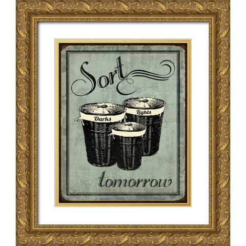 Sort Gold Ornate Wood Framed Art Print with Double Matting by Harbick, N