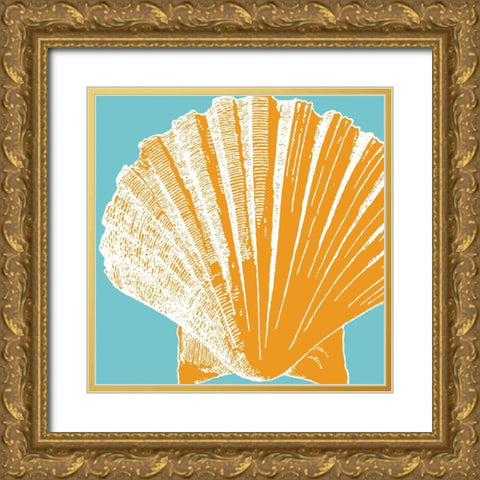 Graphic Shell IV Gold Ornate Wood Framed Art Print with Double Matting by Harbick, N