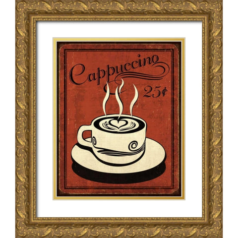 Retro Coffee III Gold Ornate Wood Framed Art Print with Double Matting by Harbick, N