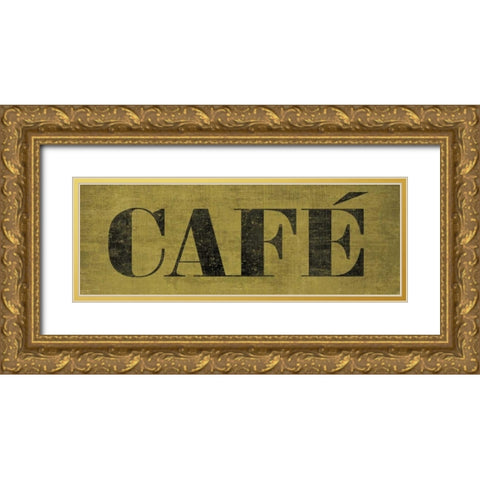 Cafe III Gold Ornate Wood Framed Art Print with Double Matting by Harbick, N