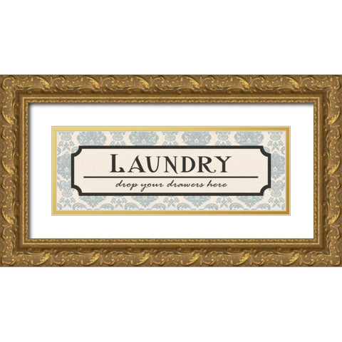 Laundry Drawers Gold Ornate Wood Framed Art Print with Double Matting by Harbick, N