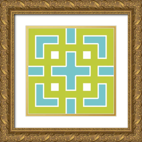 Graphic Pattern III Gold Ornate Wood Framed Art Print with Double Matting by Harbick, N