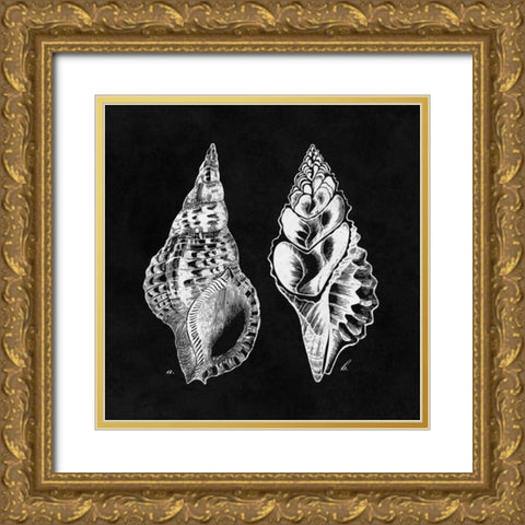 Elegant Negative I Gold Ornate Wood Framed Art Print with Double Matting by Harbick, N