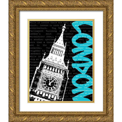 Travel Graffiti II Gold Ornate Wood Framed Art Print with Double Matting by Harbick, N