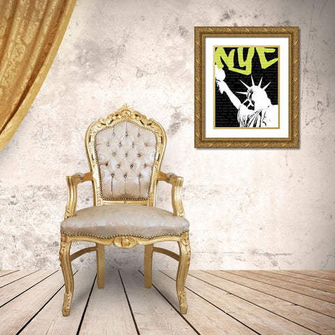 Travel Graffiti III Gold Ornate Wood Framed Art Print with Double Matting by Harbick, N