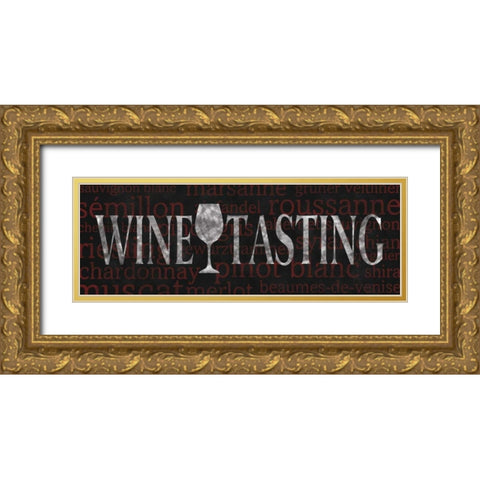 Wine Tasting Gold Ornate Wood Framed Art Print with Double Matting by Harbick, N
