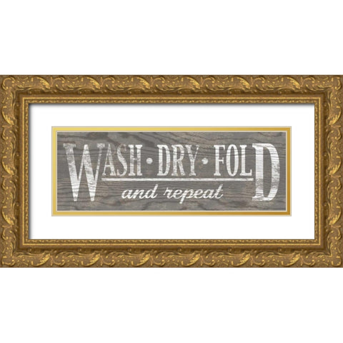 Wash Dry Fold Gold Ornate Wood Framed Art Print with Double Matting by Harbick, N