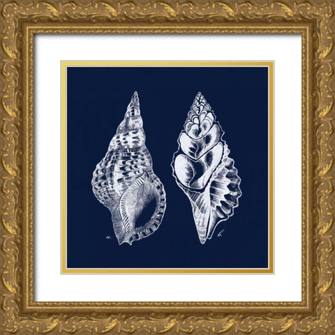 Shell Negative I Gold Ornate Wood Framed Art Print with Double Matting by Harbick, N
