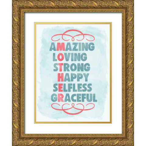 Mother Sign I Gold Ornate Wood Framed Art Print with Double Matting by Harbick, N