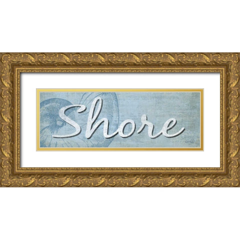 Blue Shore Gold Ornate Wood Framed Art Print with Double Matting by Harbick, N.