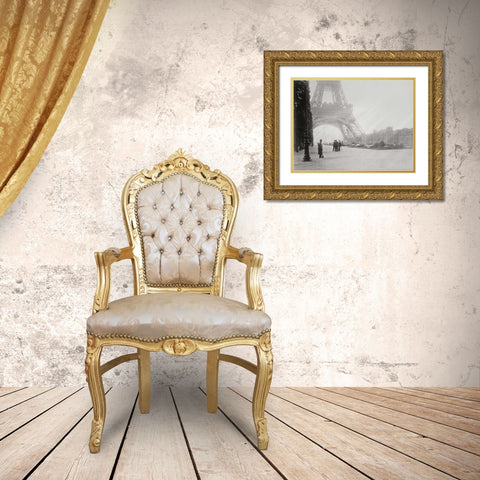 Vintage Paris III Gold Ornate Wood Framed Art Print with Double Matting by Harbick, N.