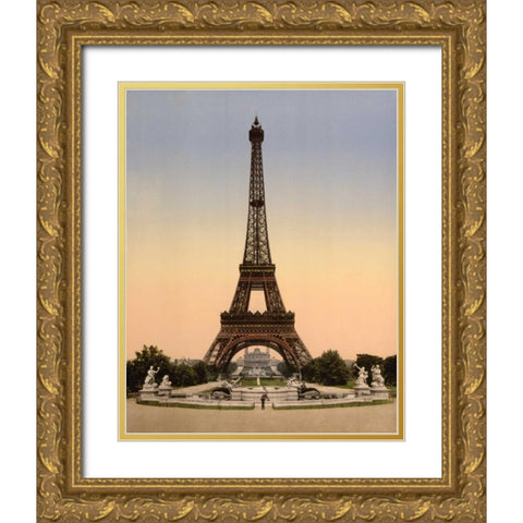 Vintage Paris IX Gold Ornate Wood Framed Art Print with Double Matting by Harbick, N.