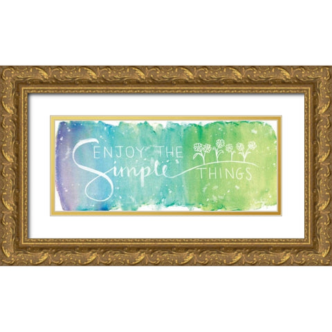 Simple Things Gold Ornate Wood Framed Art Print with Double Matting by Harbick, N.