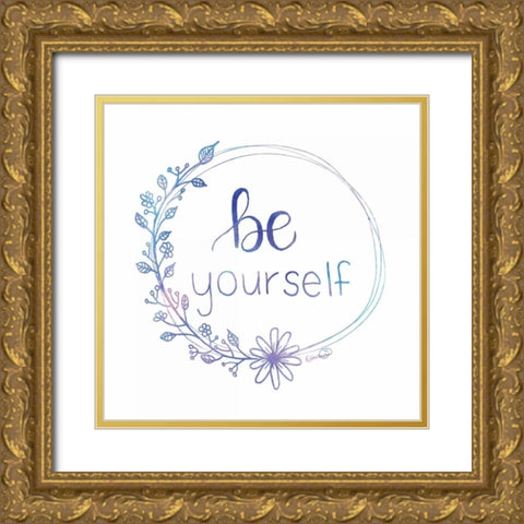 Be Yourself Gold Ornate Wood Framed Art Print with Double Matting by Harbick, N.