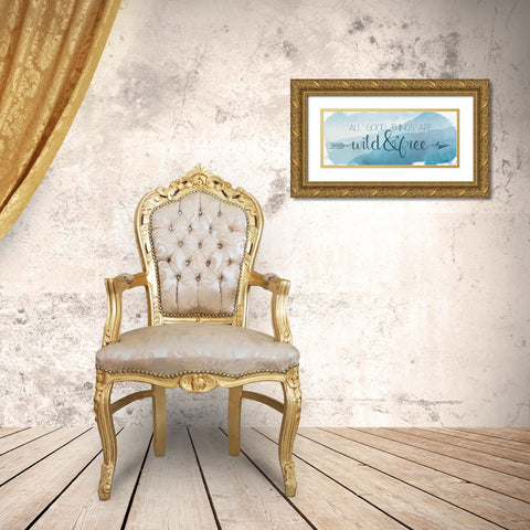Wild and Free Gold Ornate Wood Framed Art Print with Double Matting by Harbick, N.