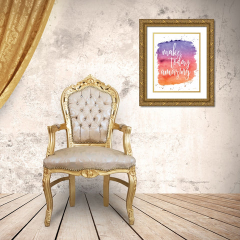 Make Today Amazing Gold Ornate Wood Framed Art Print with Double Matting by Harbick, N.