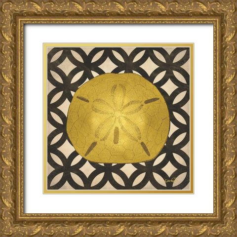Gold Shells III Gold Ornate Wood Framed Art Print with Double Matting by Harbick, N.