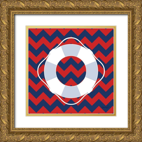 Life Preserver II Gold Ornate Wood Framed Art Print with Double Matting by Harbick, N.