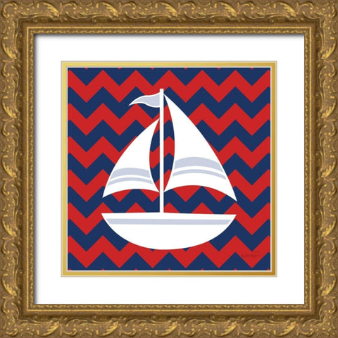 Sailboat II Gold Ornate Wood Framed Art Print with Double Matting by Harbick, N.