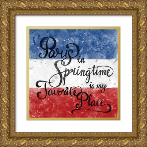 Paris in Springtime Gold Ornate Wood Framed Art Print with Double Matting by Harbick, N.