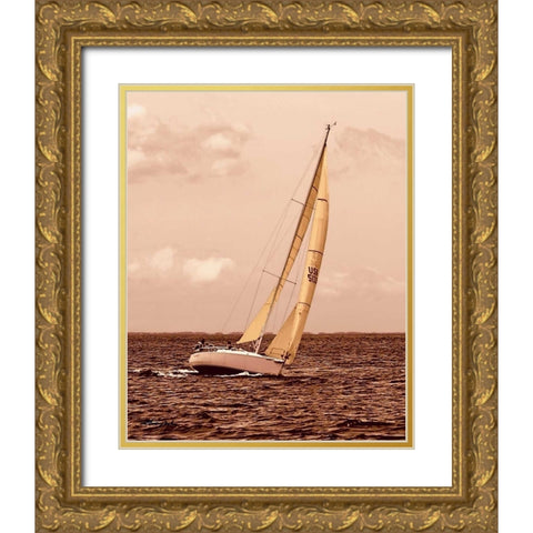 Weekend Sail I Gold Ornate Wood Framed Art Print with Double Matting by Hausenflock, Alan