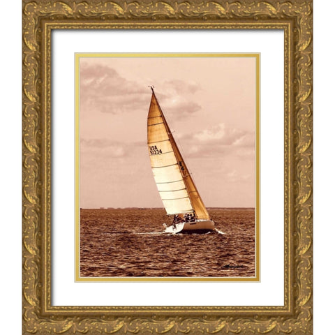 Weekend Sail II Gold Ornate Wood Framed Art Print with Double Matting by Hausenflock, Alan