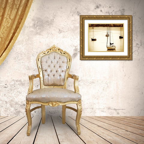 St. Augustine Harbor I Gold Ornate Wood Framed Art Print with Double Matting by Hausenflock, Alan