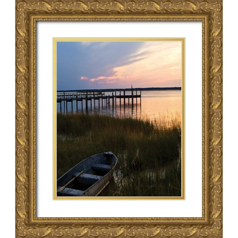 Channel Sunset III Gold Ornate Wood Framed Art Print with Double Matting by Hausenflock, Alan