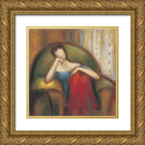 Pensive I Gold Ornate Wood Framed Art Print with Double Matting by Gray, Karl