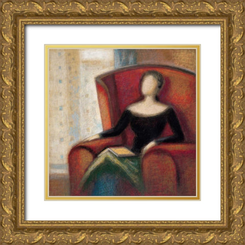 Pensive II Gold Ornate Wood Framed Art Print with Double Matting by Gray, Karl