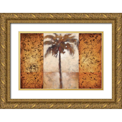 Sunset Palms I Gold Ornate Wood Framed Art Print with Double Matting by Lee, Scott