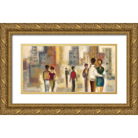 Metropolis III Gold Ornate Wood Framed Art Print with Double Matting by Lentz, Michael