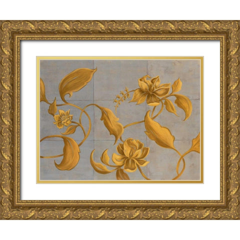 Topaz I Gold Ornate Wood Framed Art Print with Double Matting by Mathews, Jennifer