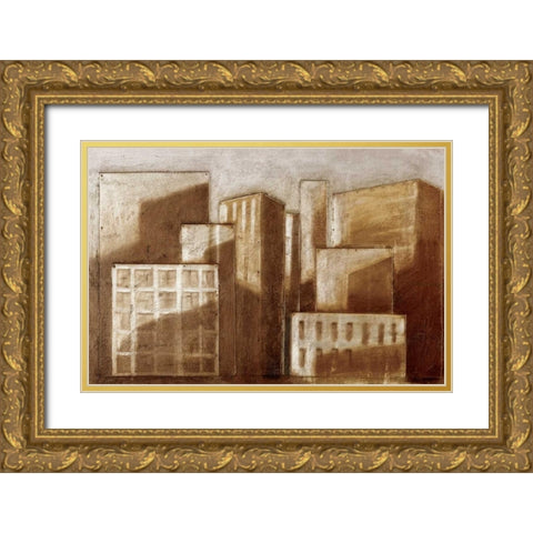 Metro I Gold Ornate Wood Framed Art Print with Double Matting by Munroe, Ian