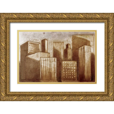 Metro II Gold Ornate Wood Framed Art Print with Double Matting by Munroe, Ian
